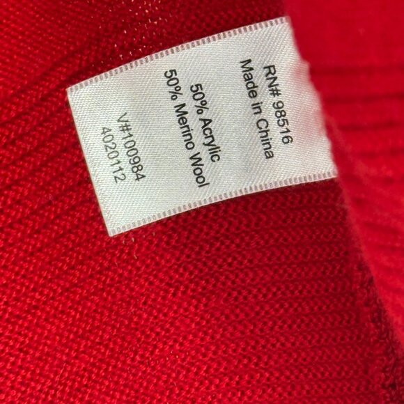 Coldwater Creek Womens Red Open Cardigan Sweater Size Large Merino Wool Blend - Picture 4 of 11